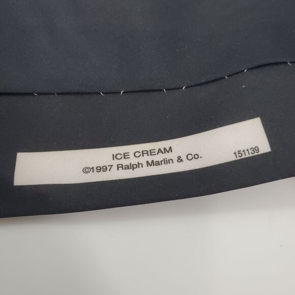 Ralph Marlin Vintage 1997 Ice Cream Black Photo Polyester‎ Summer USA Wide Tie - Picture 3 of 4